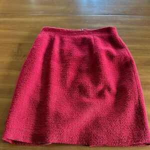 Loft Red and Black boucle skirt